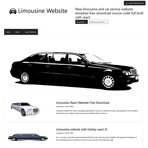 React JS Limousine Template