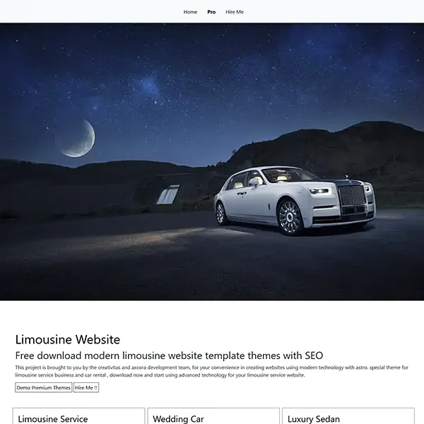 Astro SSG Limousine Template